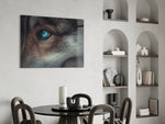 Wolf's Eye panel adding statement focal point to a living room