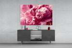 Pink Flower panel catching soft light to reveal its velvet petal edges