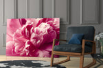 Pink Flower glass print enhancing a dressing area with feminine grace