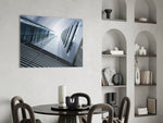 Geometric Structures panel adding downtown sophistication to a loft