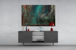 Abstract Colors panel catching low light to reveal its kinetic drips