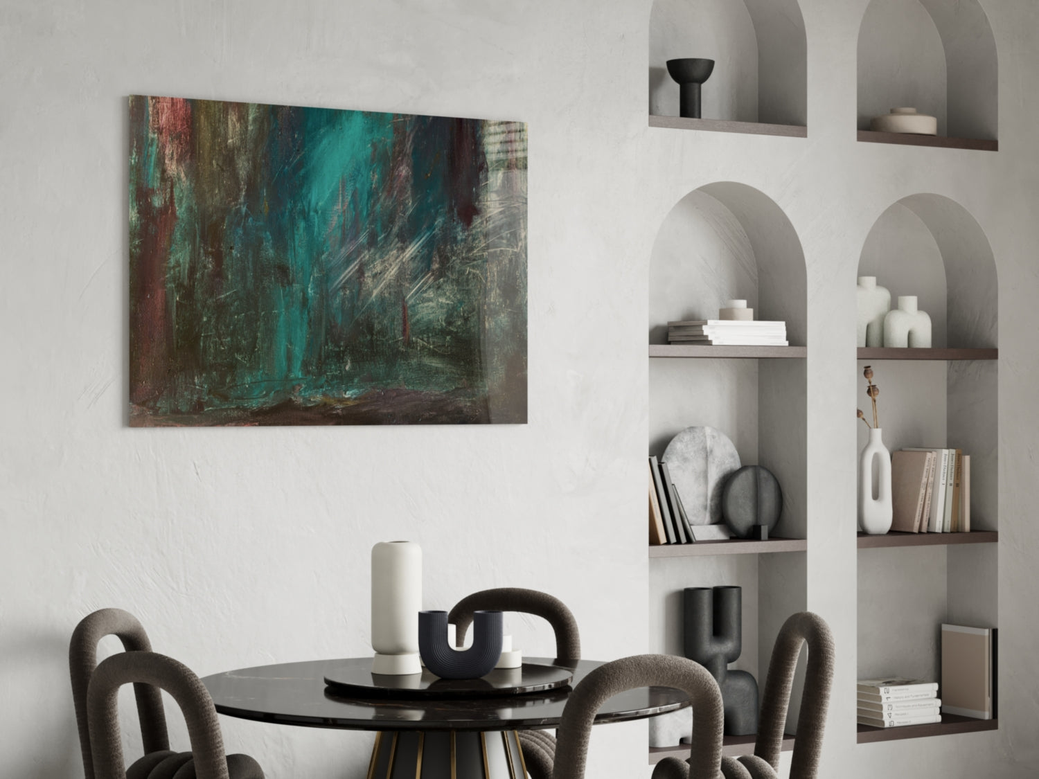 Abstract Colors Glass Wall Art.