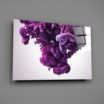 Violet ink-bloom panel bringing dreamy motion to a contemporary living space