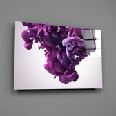 Violet ink-bloom panel bringing dreamy motion to a contemporary living space
