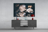 Flowers panel catching low light to reveal its chiaroscuro elegance