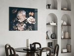 Flowers panel adding serene mood to a romantic bedroom