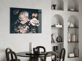 Flowers panel adding serene mood to a romantic bedroom