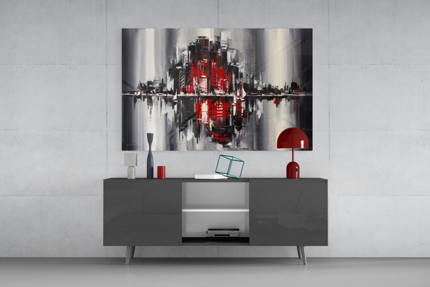 City Reflection Glass Wall Art.