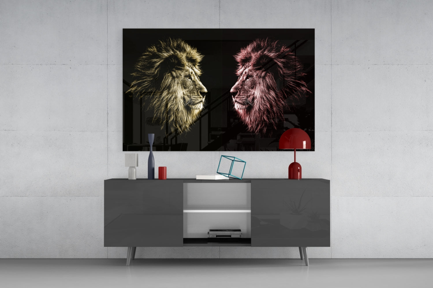 Lion Glass Wall Art.