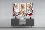 Flowers panel catching soft light to reveal its watercolor blooms