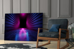 Neon Lights glass print enhancing a studio with maker spark