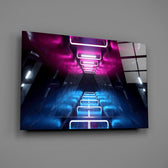 Stacked-frame panel bringing cyberpunk drama to a contemporary living space