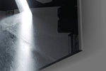 Geometric Structures artwork anchoring a corridor with modern palette