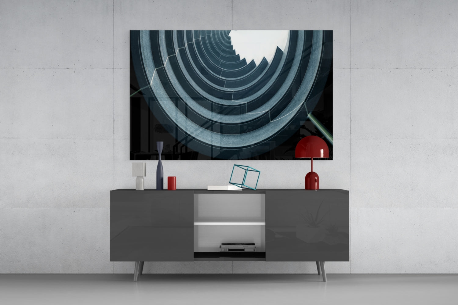 Geometric Structures Glass Wall Art.