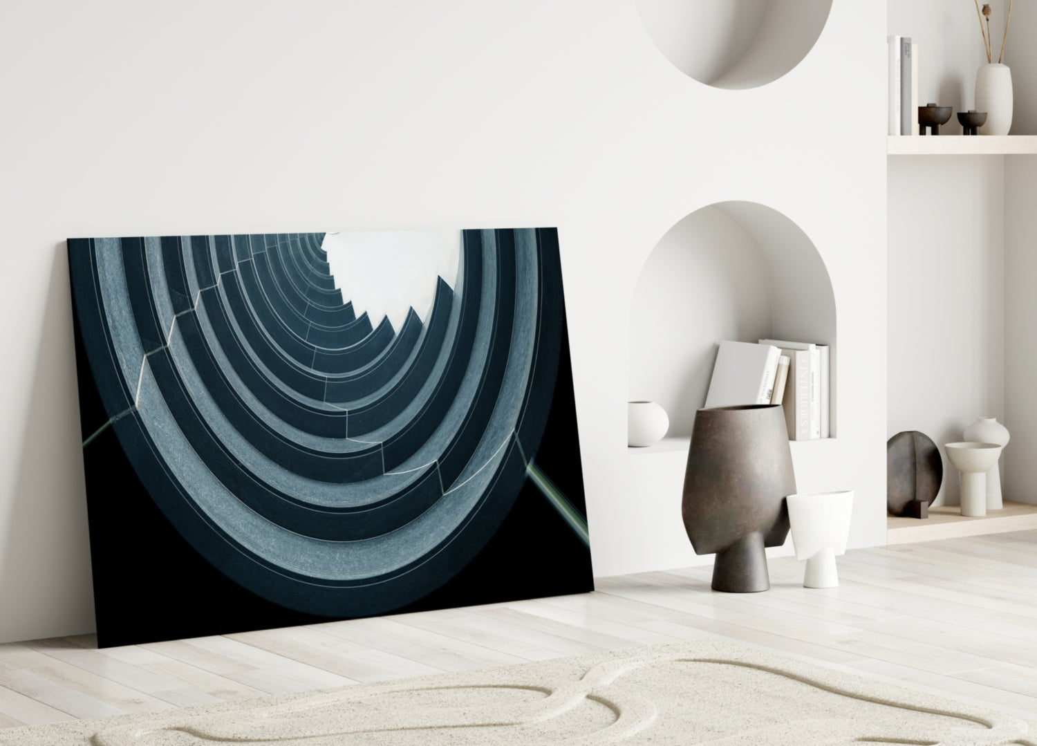 Geometric Structures Glass Wall Art.