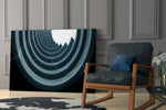 Geometric Structures glass print enhancing a hallway with vortex pulse