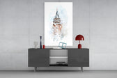 Galata Tower panel catching daylight to reveal its watercolor bleed