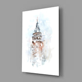 Watercolor Galata panel bringing heritage warmth to a contemporary living space