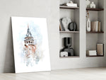 Galata Tower glass print enhancing a hallway with architectural poetry