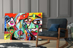 Bird, Violin and Man glass print enhancing a studio with folk-art spirit
