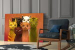 Cats glass print enhancing a kitchen with friendly mood
