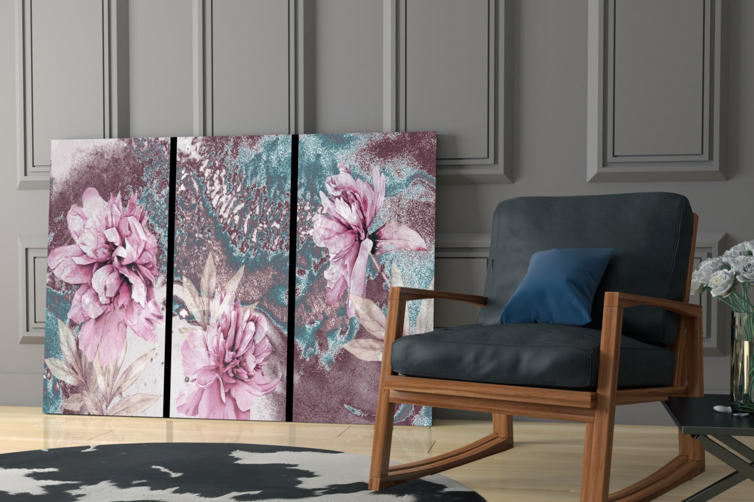 Flowers Glass Wall Art.