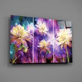 Cosmic-floral panel bringing dreamy drama to a contemporary living space