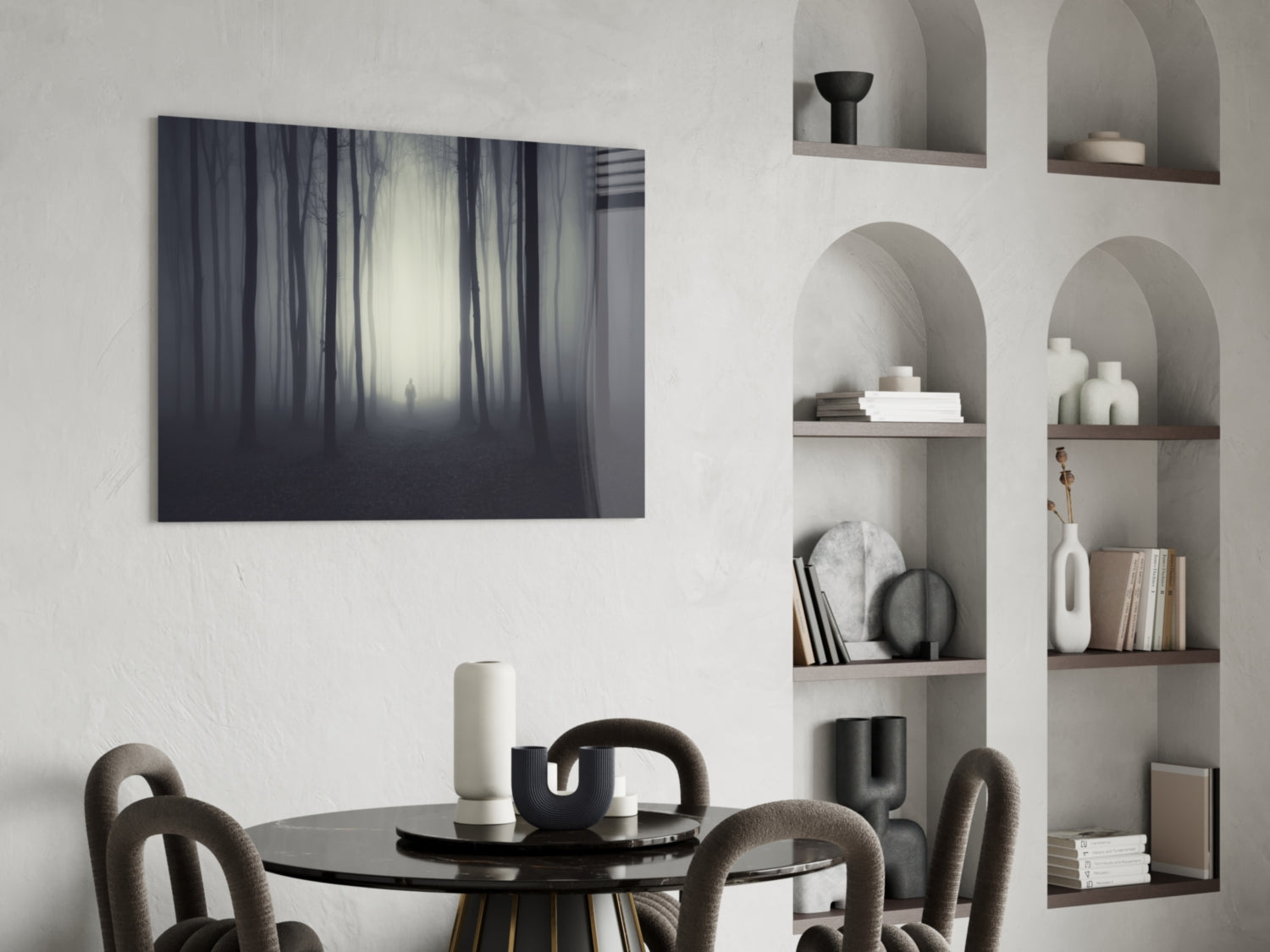 Foggy Forest Glass Wall Art.