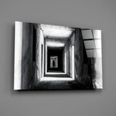 Noir-corridor panel bringing cinematic mystery to a contemporary living space