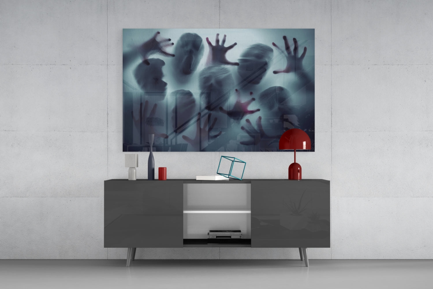 Silent Scream Glass Wall Art.