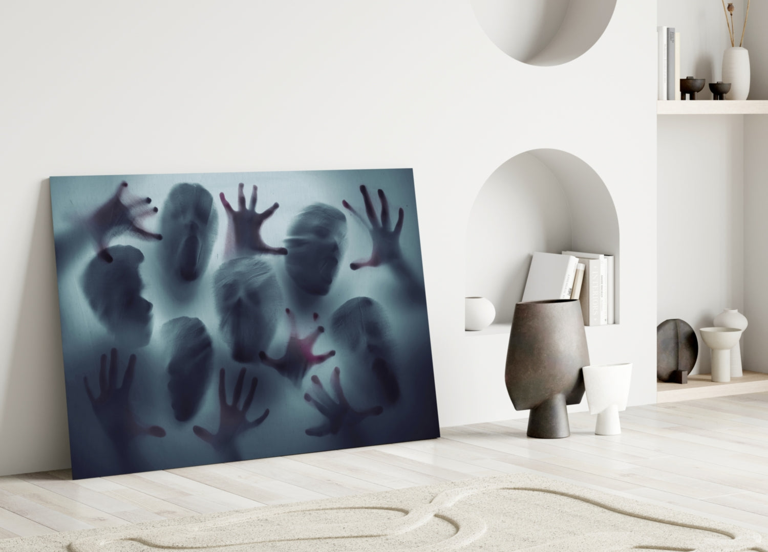 Silent Scream Glass Wall Art.