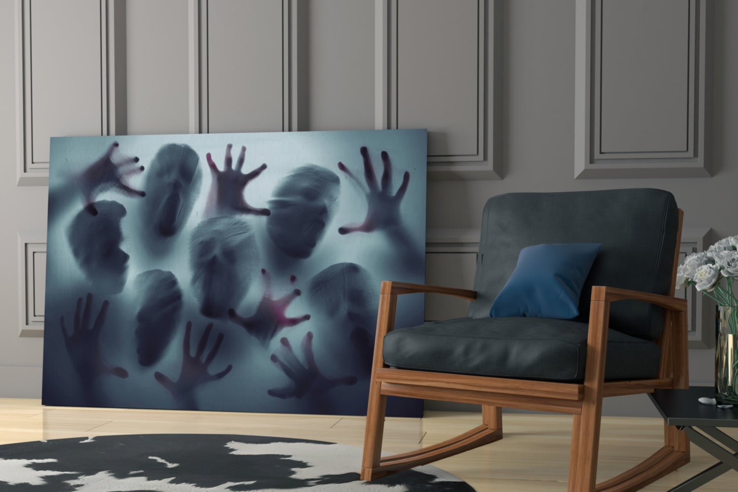 Silent Scream Glass Wall Art.