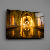 Golden-cistern panel bringing heritage warmth to a contemporary living space