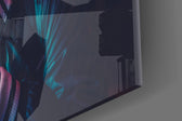 Be quiet! artwork anchoring a wall with bold urban palette