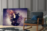 Rock glass print enhancing a studio with rocker spirit