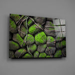 Mossy-stone panel bringing biophilic calm to a contemporary living space