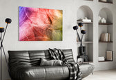 Macro Leaves glass wall art styled in a sunroom with botanical pulse