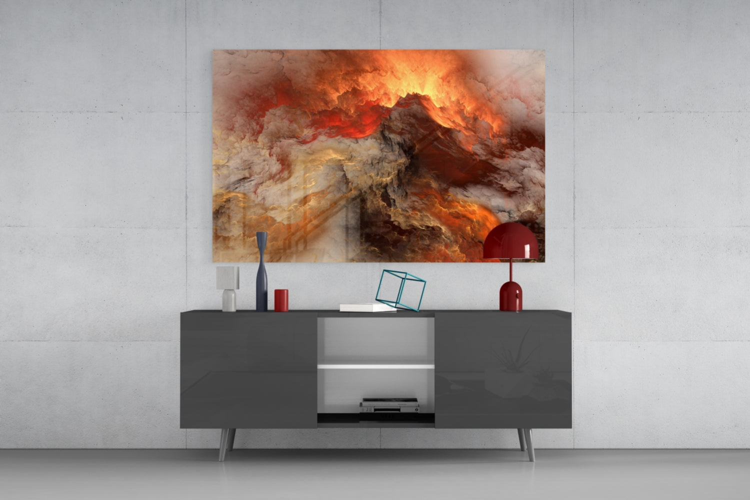 Crimson Apocalypse Glass Wall Art.