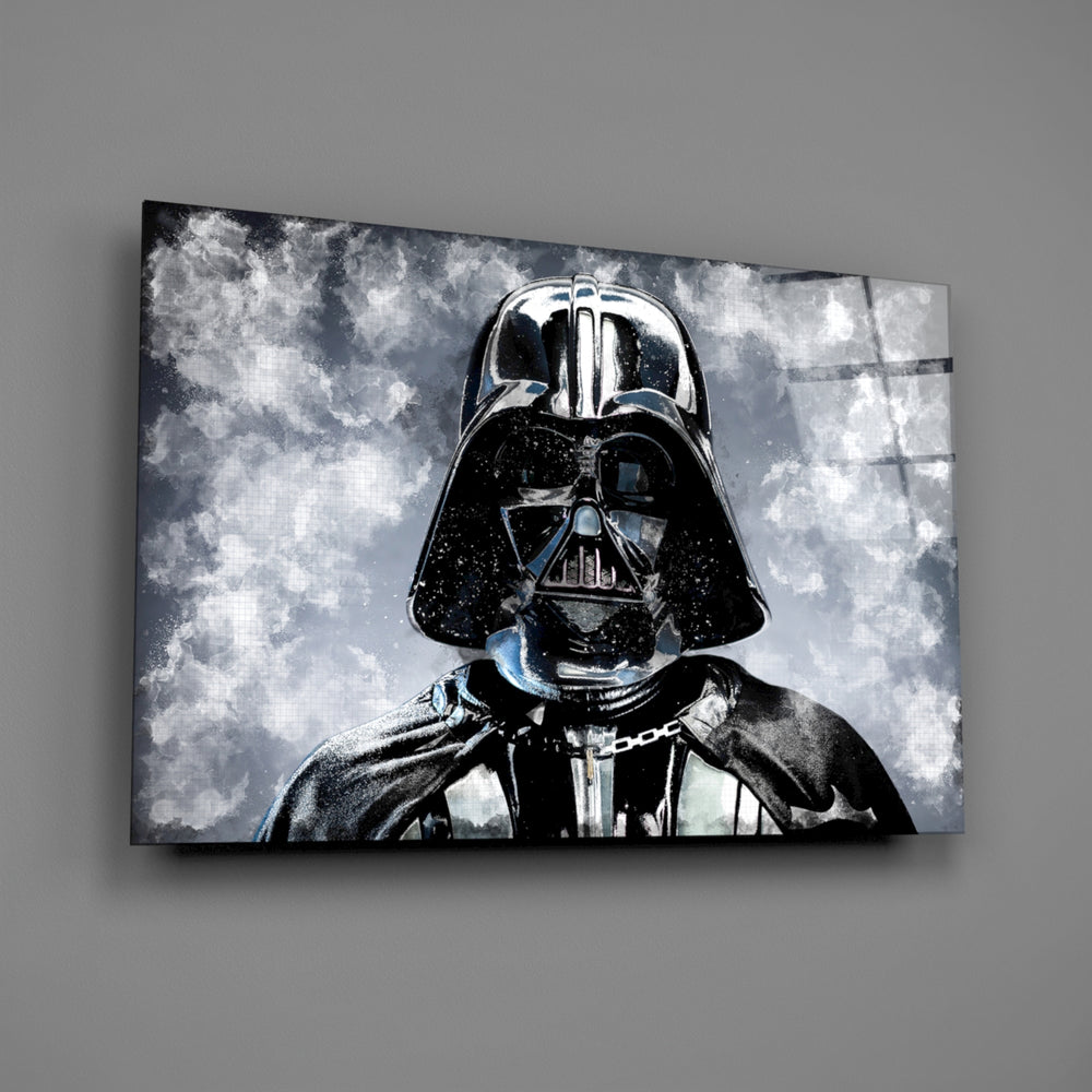 Vader-portrait panel bringing sci-fi mood to a contemporary living space