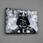 Vader-portrait panel bringing sci-fi mood to a contemporary living space