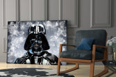 Darth Vader glass print enhancing a media room with poster spirit
