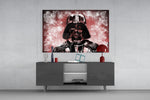 Darth Vader panel catching low light to reveal its crimson spatter