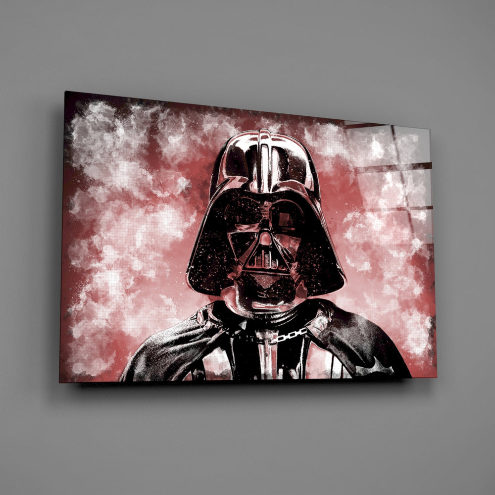 Vader-crimson panel bringing fiery sci-fi mood to a contemporary living space