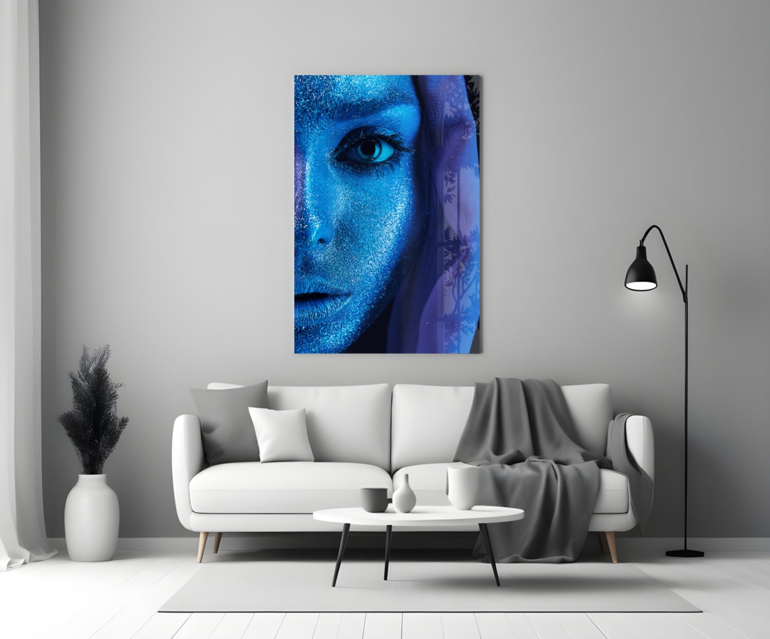 Woman Portrait Glass Wall Art.