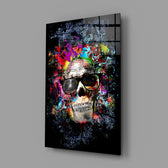 Splatter-skull panel bringing rocker edge to a contemporary living space