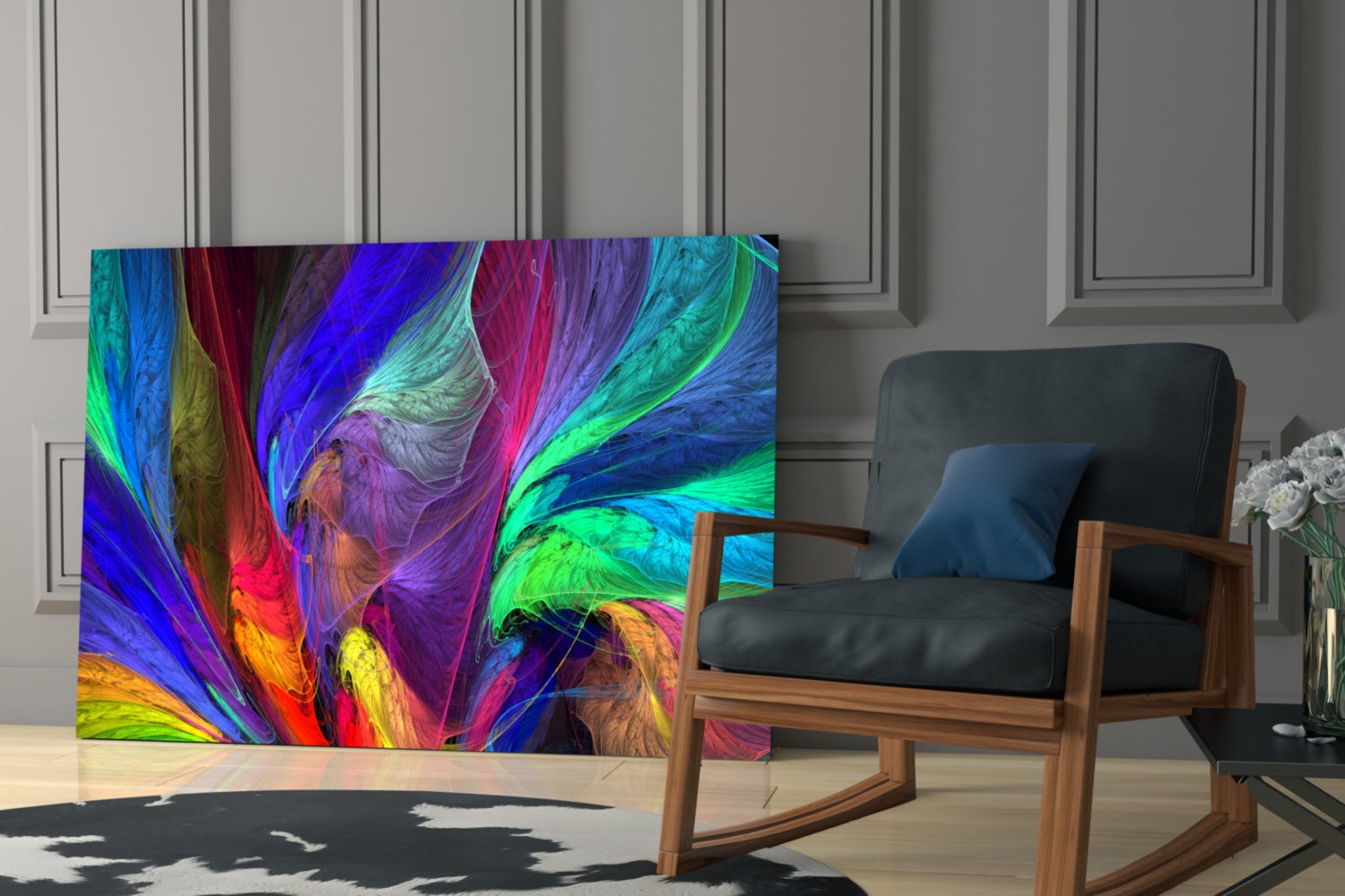 Colorful Patterns Glass Wall Art.