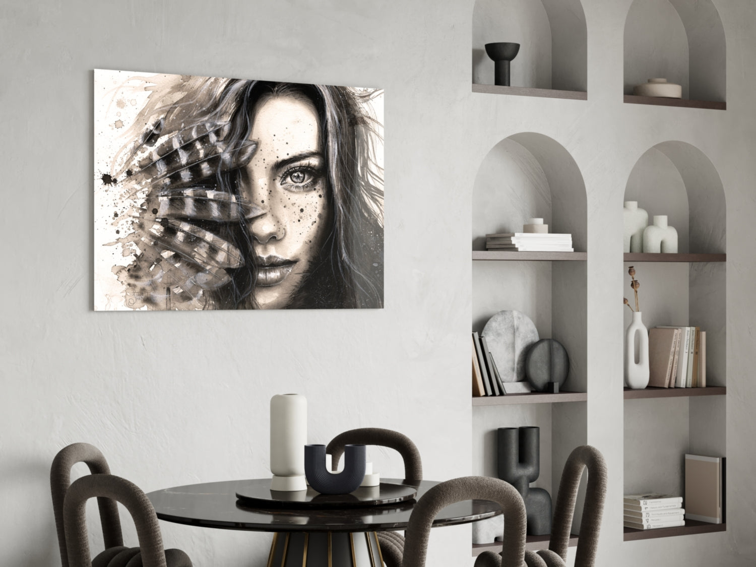 Woman Portrait Glass Wall Art.