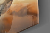 Lake and Mountain Landscape artwork anchoring a wall with warm wilderness palette