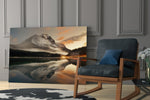 Lake and Mountain Landscape glass print enhancing a hallway with landscape poetry