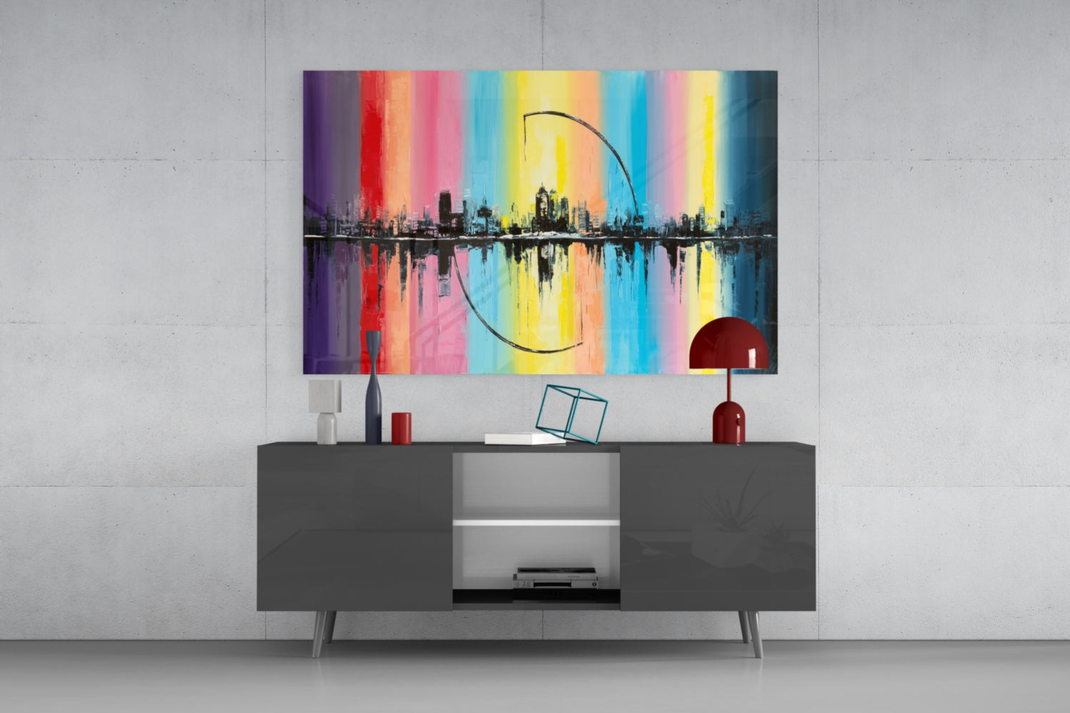 City Silhouette Glass Wall Art.